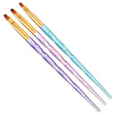 3 Pcs UV Gel Nail Art Brush Acrylic Painting Pen Kit For Salon Manicure DIY