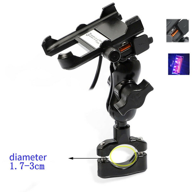 Motorcycle Mirror USB Charger Quick Charging Aluminum Alloy Riding Phone Holder