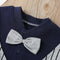 Baby Fashion Gentleman Rompers Stripe Cotton Soft Daily Jumpsuit (6-12M) A