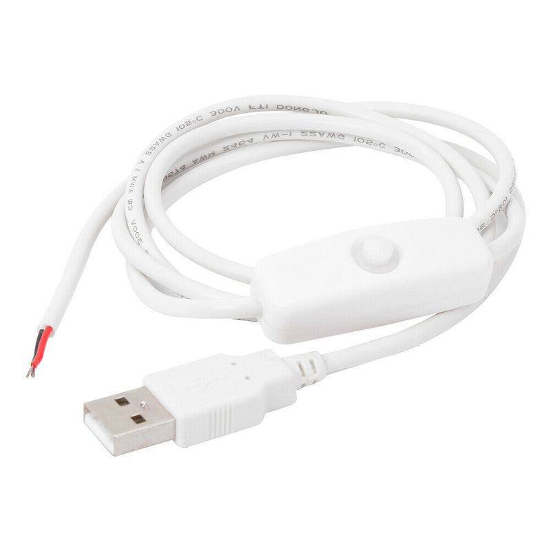 1m 5V USB Power Cable 2 Pin USB 2.0 Male Cord Extension DIY with Switch