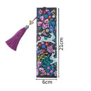5D Diamond Painting Shiny Rabbit Bookmark Leather Book Marks DIY Craft w/ Tassel