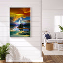 Diamond Painting Lake Island Full Round Rhinestone Picture DIY Set 30x40cm