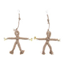 2Pcs Bird Toys Natural Rope Scarecrows Cage Swing Parrot Foraging Chew Shredder