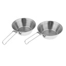 2 Pieces Stainless Steel Foldable Camping Bowls Outdoors 2 Bowls