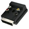 Switchable Scart Male to Scart Female M/F S-Video 3 RCA Audio Socket Black