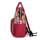 Mummy Maternity Backpacks Plant Print Baby Diaper Shoulder Bags (Red)
