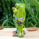 Frog Statue Handpainted Sculpture Artwork Novelty Garden Decor Ornament