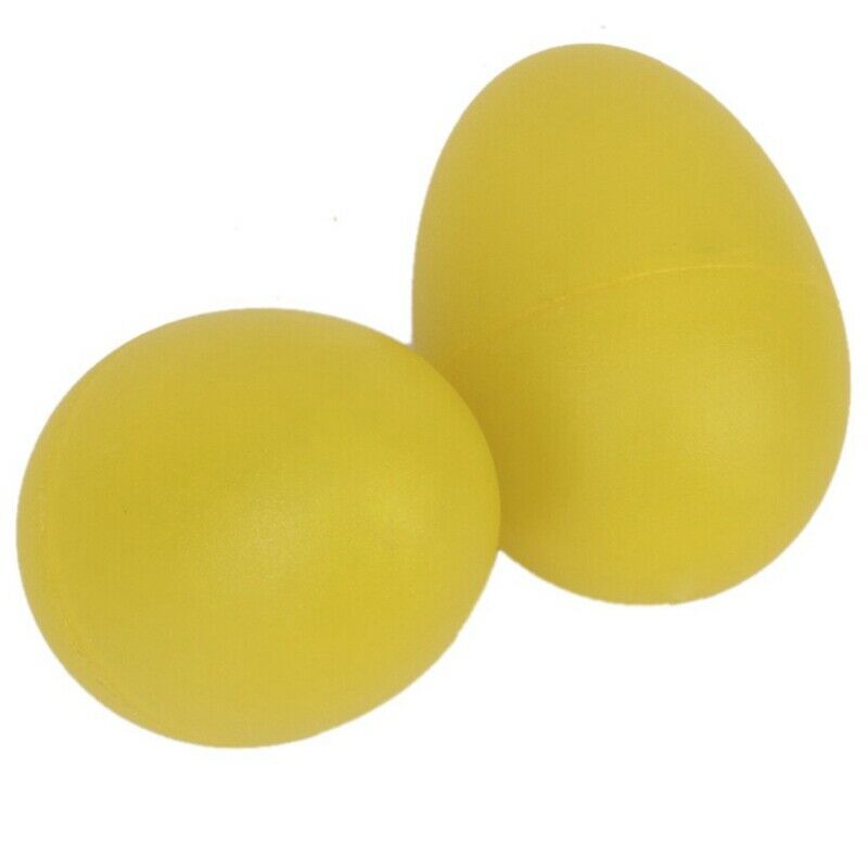 1 Pair Plastic Percussion Musical Egg Maracas Shakers yellow H4O5