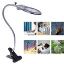 Lighted Magnifier Clip-on Table Top Desk LED Lamp Reading Glass with ClaYN Y Gw