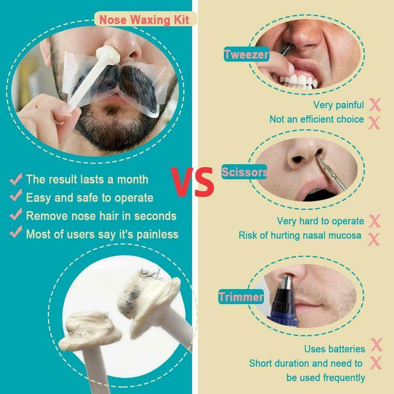 100g Men's Nose Hair Removal Wax Beads Kit Disposable Applicator Effective