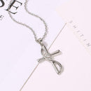 3Pcs/Set Cross Pendant Earrings with Diamond Necklace Set Engagement Jewelr W9T4
