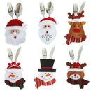 6pcs Cutlery Holder Towel Knives Fork Spoon Cute Santa Claus Shaped Tablewa