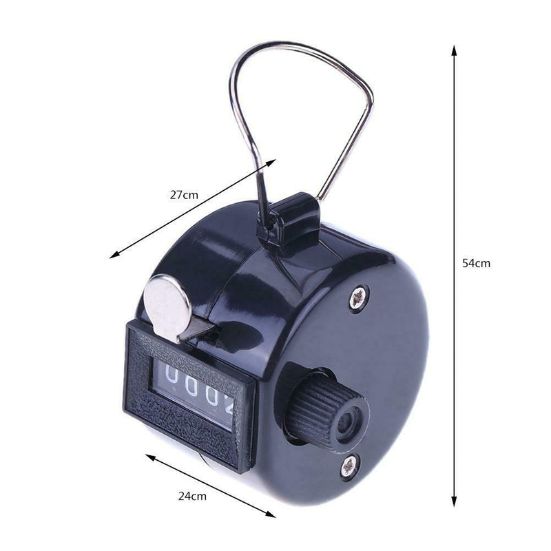 Clicker Counter 4 Digit Number Counters Plastic Shell Hand Held(Black)