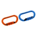 2 Pcs 25KN Screw Lock Carabiners Rock Tree Climbing Hammock Hooking, Orange Blue