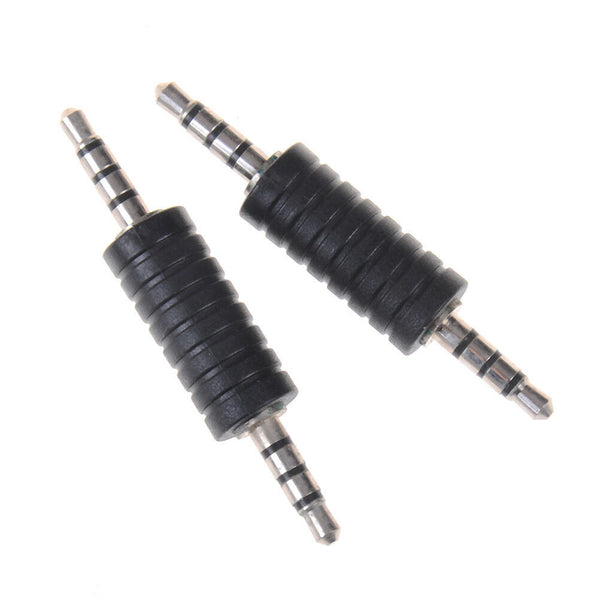 2x 3.5mm stereo male to male jack audio plug connector/coupler adapter joiner TE