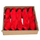 10pcs Simulated Red Parrot Artificial Bird with Clip for Wedding Home Decor