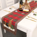 180cm Christmas Elk Small Tree Pattern Table Mats Creative Plaid Tablecloth