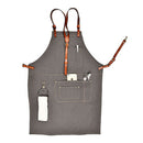 1X(Senior Denim Cowboy Bbq Apron Bib Leather Straps Kitchen Apron For Women