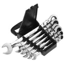 6 Pcs Multi Use Two Head Activity Ratchet Gear Wrench Set Flexible Open End