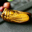 Crystal Carved Cicada Tiger's-Eye Natural Stone Healing AU New Pendant Gems G7B9