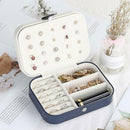 Korean Girls Stud Earrings Plate Jewelry Box Ring Storage Box (Dark Blue) A