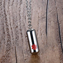 Pill Shape Container  Alert Identification Pendant Necklace Chain 22"