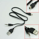 51cm Length Mini 5 Pin Male to 3.5mm Aux + Standard USB Charging Audio Cable