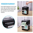 Automatic Electronic Piggy Bank ATM Password Money Box Saving Box (Black) A