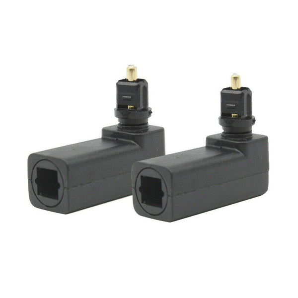 Pack of 2 360 Degree Digital Fiber Optic Toslink Right Angle 90 Degree Fema W8W3