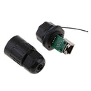 IP67 RJ45 Waterproof Connector Sockets RJ45 Female Ethernet Jacks Black