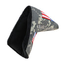 Golf Headcover USA Flag Pattern Putter Protective Cover Mallet Club Sleeve Bag