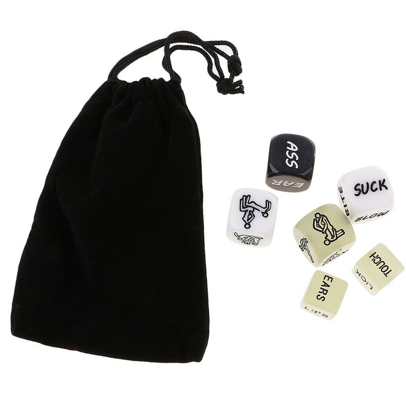 6 Pieces Funny and Romantic Role Playing Dice Game Set,Novelty Gift for