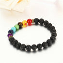7 Chakra Healing Balance Beaded Bracelet Lava Yoga Reiki Prayer Stone Unisex LJ