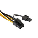 PCIe PCI Express Dual Port 6+2pin Female to 8pin Female Power Cable 18AWG