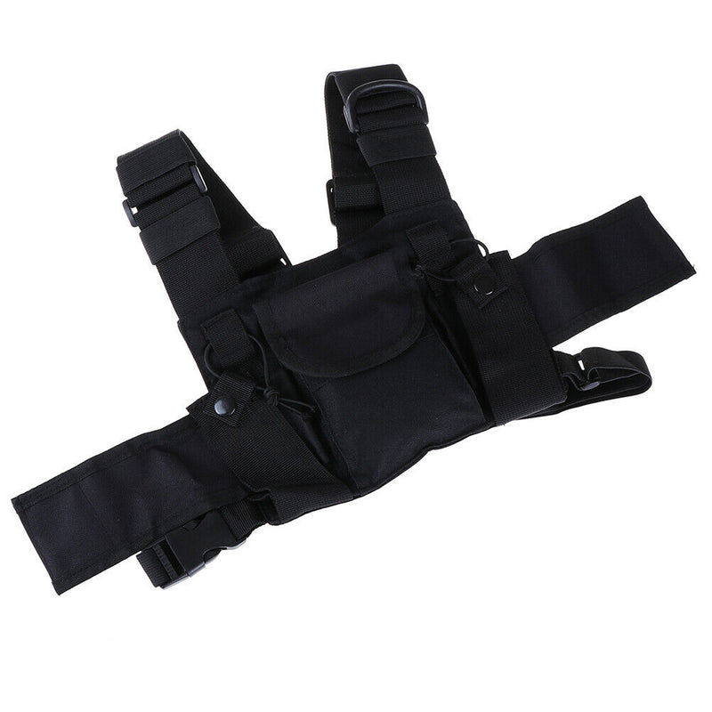 3 Pocket chest pack bag harness for walkie talkie radio-PN FT