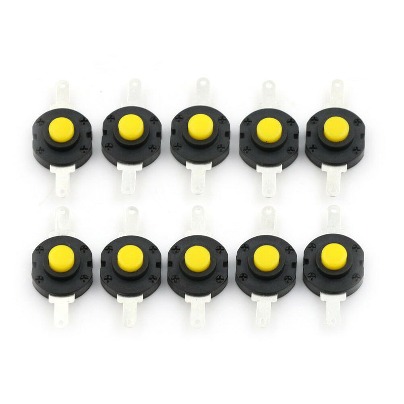 10pcs Flashlight Switches DC 12V 0.5A Self-locking Micro Push Button Switch A Ew