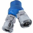 1/4BSP Female 2 Way Pass Quick Connect Coupler Air Hose Coupling Tool Silve