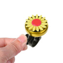 Aluminum Alloy Flower Bike Bicycle Handlebar Horn Sunflower Bell(Yellow)