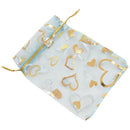 100 * Bags, Pouches, Organza Bags for Wedding, Jewelry, Gifts, Blue with Go