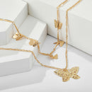 Fashion Bohemian Women Girls Double Layer Butterfly Necklace Choker Jewelry  OZ