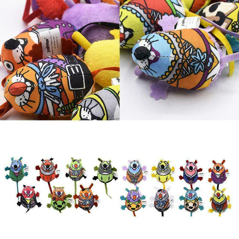 Funny Cat Chew Toys Colorful Canvas Mouse Mice Catmint Catnip Stuffed Cat T U5I9