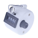Clicker Counter 4 Digit Number Counters Plastic Shell Hand Held(White)