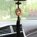 Rose Wood Carved Chinese Dragon Carp Statue Car Pendant Amulet Sculpture Wooden