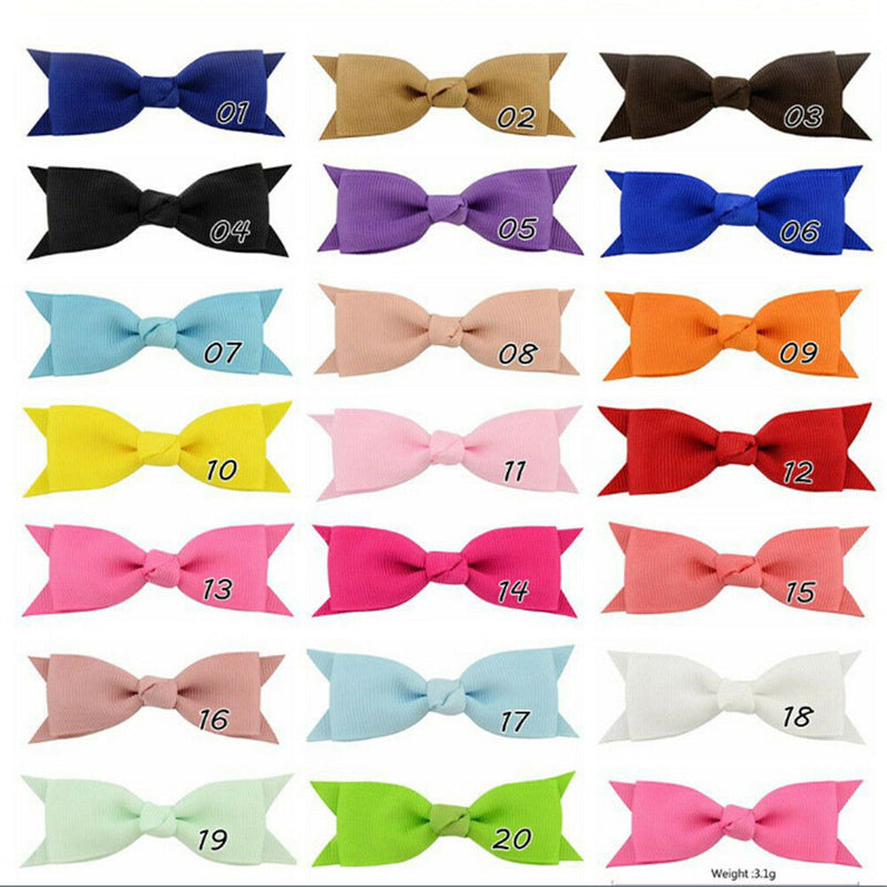 20 Pcs Baby Big Hair Bows Boutique Girls Alligator Clip Grosgrain Ribbon* LJ