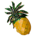Tropical Pineapple Lapel Pin Fruit Shape Rhinestone Enamel Color Collar Pin