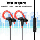 Wireless Earphones Sports Running Ear Hook and Cap Microphone Earplug Red