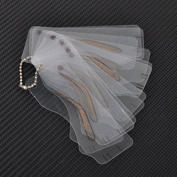 12 Microblading Training Permanent Eyebrow Shaping Stencils Template Card Guide