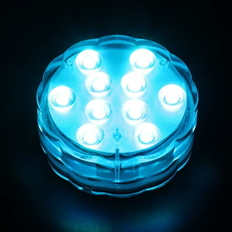 10 LED Lights RGB Submersible Waterproof Wedding Party Light Vase Base Flor L7R4