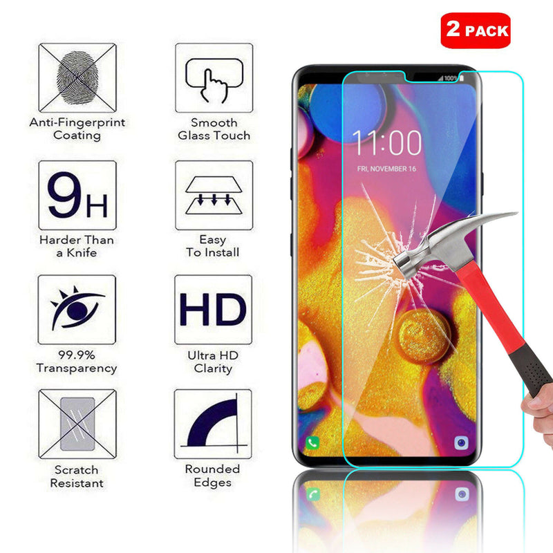 Tempered Glass Anti-Fingerprint Film Screen Protector 9H Cover FOR LG V40 ThinQ