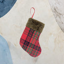 Christmas Stockings Plush Plaid Gift Bag Socks Fireplace Xmas Tree Ornament